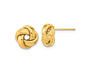 14k Yellow Gold Polished Love Knot Stud Earrings
