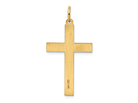 14k Yellow Gold Laser Designed Cross Pendant