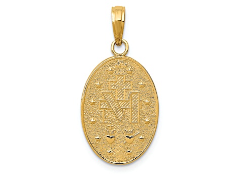 14K Yellow Gold Miraculous Medal Pendant - 14430A | JTV.com