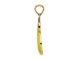 14k Yellow Gold Enamel Pear with Stem and Leaf Charm