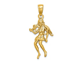 14k Yellow Gold 3D Textured Large Virgo Zodiac pendant