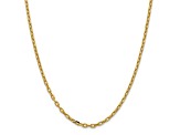 14K Yellow Gold 3mm Semi-solid Diamond-cut Open Link Cable Chain Necklace