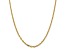 14K Yellow Gold 3mm Semi-solid Diamond-cut Open Link Cable Chain Necklace