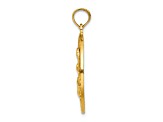 14k Yellow Gold Textured Lauderdale-By-The-Sea Fl with Pelican Pendant