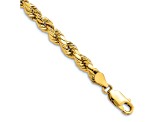 14k Yellow Gold 4.9mm Diamond-Cut Rope Link Bracelet