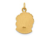 14k Yellow Gold Polished and Satin Small Jesus Medal Pendant