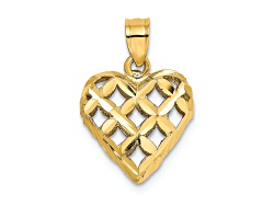 14kt Yellow Gold 3D Puffed Star Charm - Italian Made, No Stone