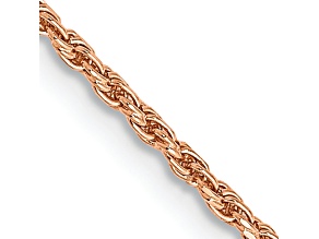 14k Rose Gold 1.5mm Solid Diamond-cut Rope 30 Inch Chain
