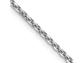 Rhodium Over 10k White Gold 1.45mm Solid Diamond-Cut Cable 24 Inch Chain