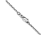 14K White Gold 1.8mm Diamond-cut Round Open Link Cable Chain Necklace