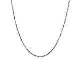 14K White Gold 1.8mm Diamond-cut Round Open Link Cable Chain Necklace