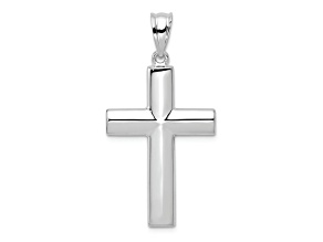 Rhodium Over 14k White Gold Reversible Cross Pendant