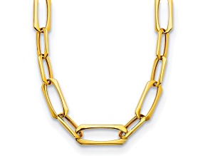 18K Yellow Gold Fancy Oval Link 18-inch Necklace
