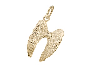 14K Yellow Gold Angel Wings Charm