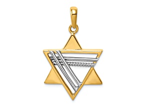 14K Two-tone Gold  Star of David Pendant
