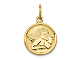 14k Yellow Gold Polished and Textured Angel Pendant