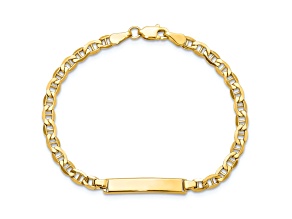 14k Yellow Gold Semi-Solid Mariner Link ID Bracelet