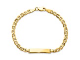 14k Yellow Gold Semi-Solid Mariner Link ID Bracelet