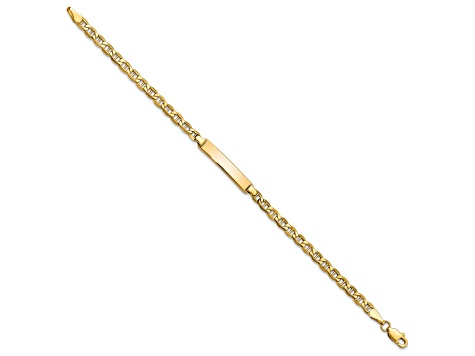 14k Yellow Gold Semi-Solid Mariner Link ID Bracelet