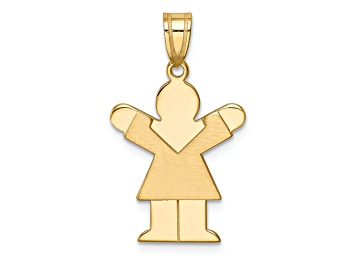 Picture of 14k Yellow Gold Satin Girl Love Charm