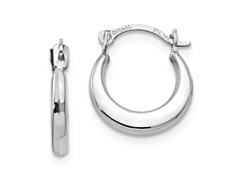Picture of Rhodium Over 14K White Gold Small Hoop Earrings