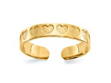 14K Yellow Gold Heart Toe Ring