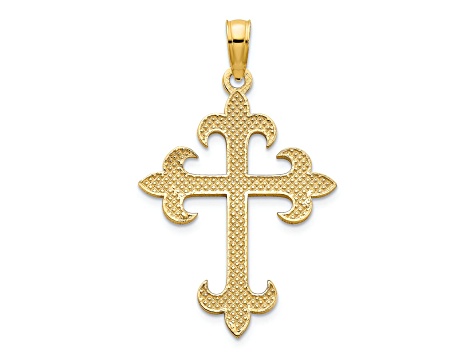 14k Yellow Gold Cross Charm