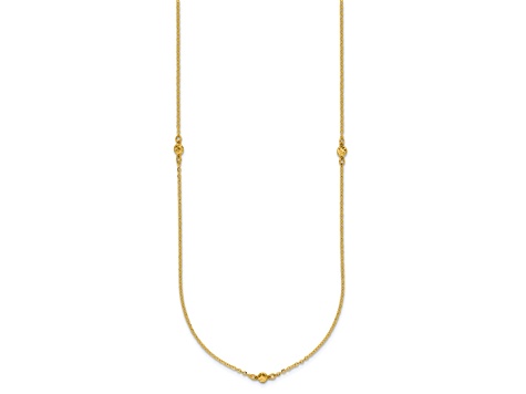 14K Yellow Gold Polished Diamond-cut 22-inch Necklace