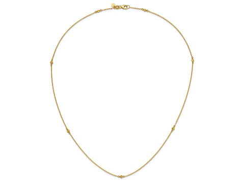 14K Yellow Gold Polished Diamond-cut 22-inch Necklace