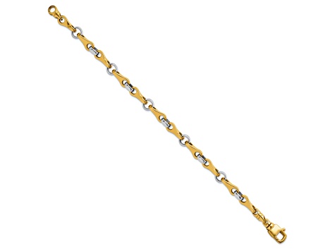 14K Two-Tone Fancy Link 8.5 Inch Bracelet