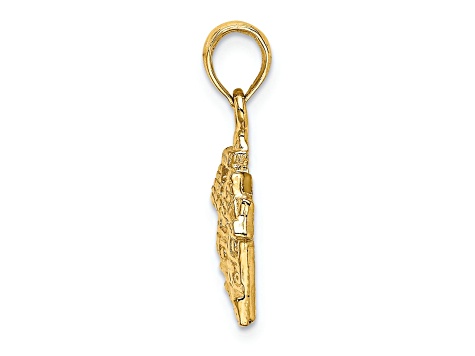 14k Yellow Gold 3D Textured Court House WILLIAMSBURG, VA Charm