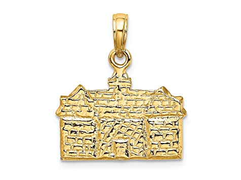 14k Yellow Gold 3D Textured Court House WILLIAMSBURG, VA Charm