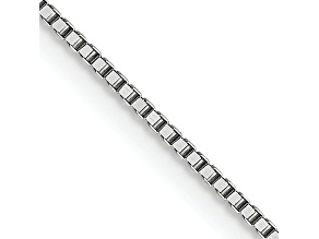 Rhodium Over 18K White Gold 0.7mm Solid Box 18 Inch Chain