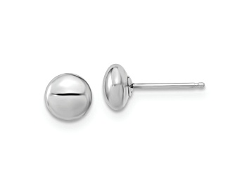 Picture of Rhodium Over 14k White Gold Polished Button Stud Earrings