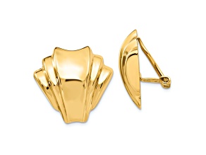 14k Yellow Gold Polished Non-pierced Stud Earrings
