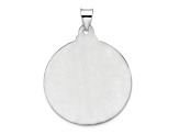 Rhodium Over 14k White Gold Polished and Satin Jesus Face Disc Pendant