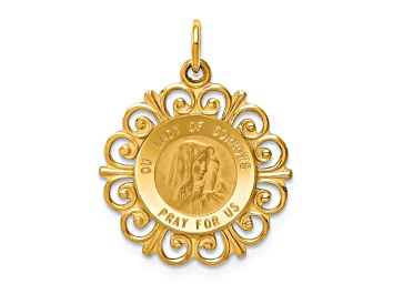 Picture of 14k Yellow Gold Satin Our Lady of Sorrows Medal Pendant