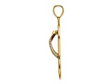 14k Yellow Gold Enamel Red Hibiscus Flower Flip-Flop Charm