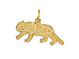 14k Yellow Gold Textured Tiger Pendant