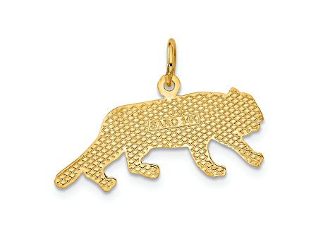 14k Yellow Gold Textured Tiger Pendant