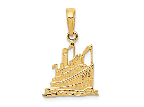 14k Yellow Gold Cruise Ship Pendant