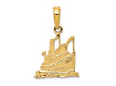 14k Yellow Gold Cruise Ship Pendant