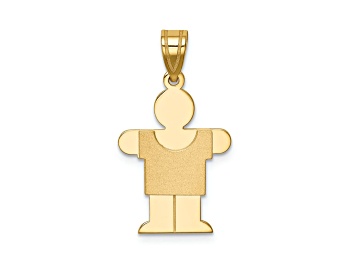 Picture of 14k Yellow Gold Solid Satin Boy Hugs Charm