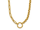 14K Yellow Gold Rolo and Paperclip Link 18-inch Lariat Necklace