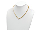 14K Yellow Gold Rolo and Paperclip Link 18-inch Lariat Necklace