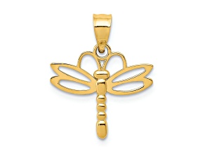 14k Yellow Gold Dragonfly Pendant
