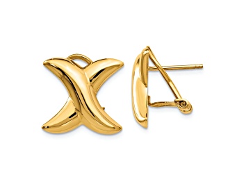Picture of 14k Yellow Gold 16mm Polished X Stud Earrings