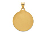 14K Yellow Gold Head of Christ Medal Hollow Round Pendant