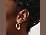 14k Yellow Gold 3D Golf Visor Dangle Earrings