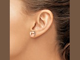 14k Rose Gold Polished 10mm Puffed Square Stud Earrings